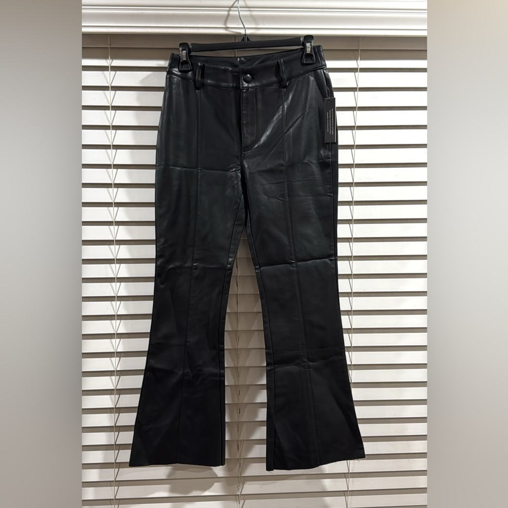 Fate Black Flare Faux Leather Women's Jeans